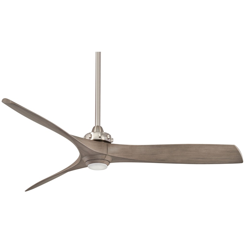 60″ 3-blade Aviation Led 60″Ceiling Fan by Minka Aire (Dry Rated) Brushed Nickel/Ash Maple