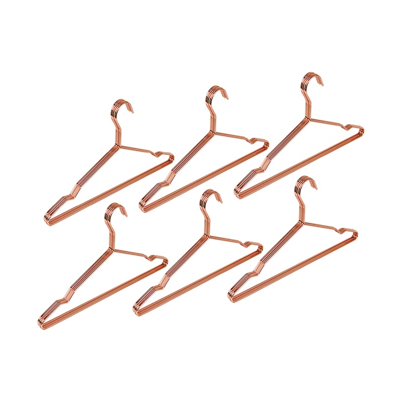 Adult 16.5″ Rose Gold Shiny Metal Wire Coat Suit Top Clothes Hangers 60pc per set