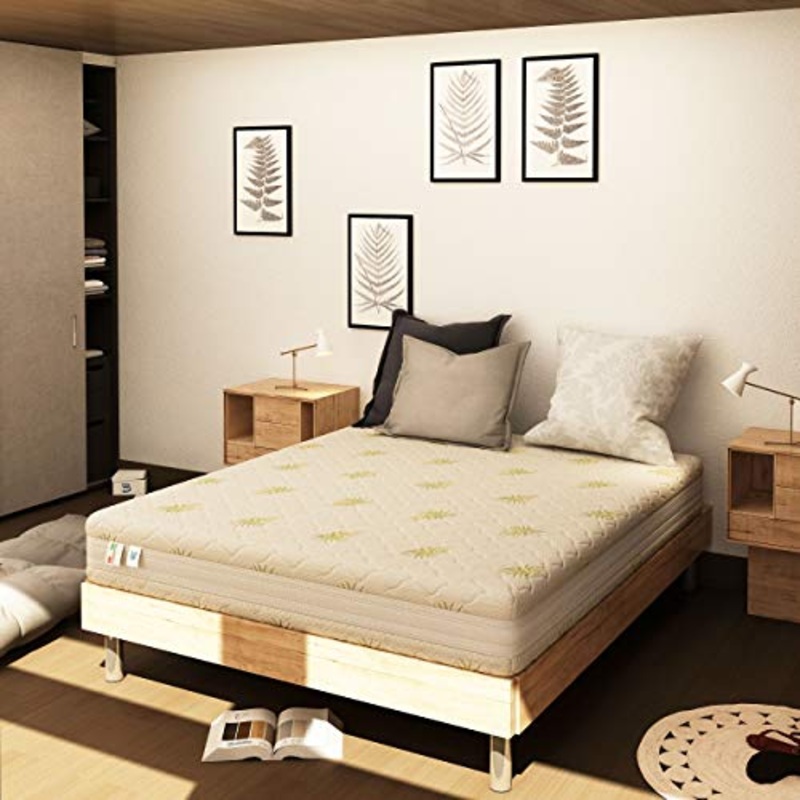 Baldiflex Materasso Matrimoniale Memory Plus Top Air Misura 160 x 200 x 25 cm Ergonomico 7 Zone Differenziate Sfoderabile Aloe Vera