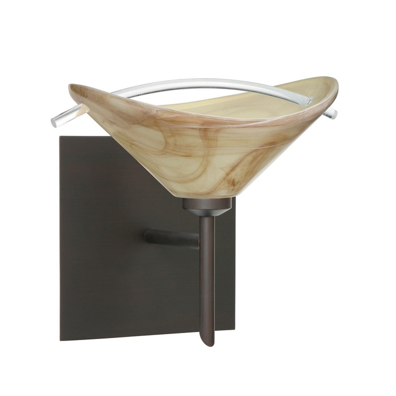 Besa 1SW-181305-BR-SQ Hoppi One Light Wall Sconce Bronze