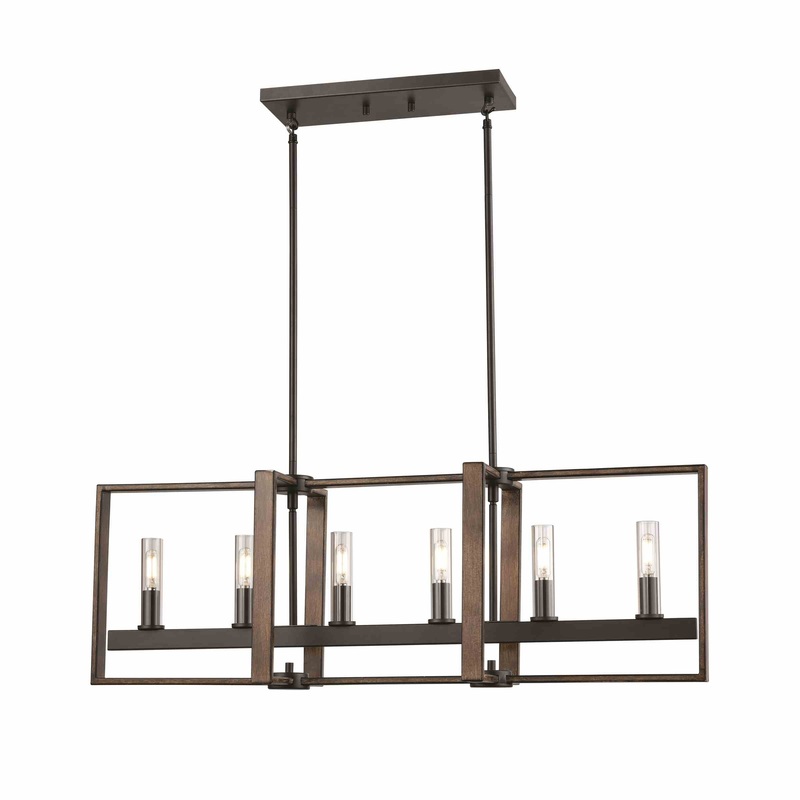 Blairmore 6-Light Linear Ironwood on Metal and Graphite