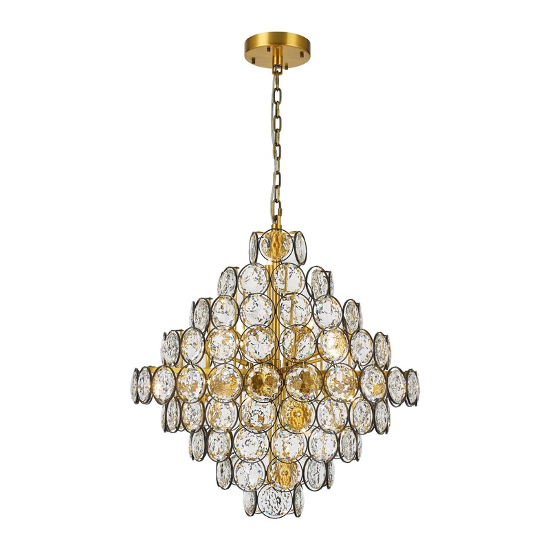 Ella 32-Light Chandelier Antique Brass & Black