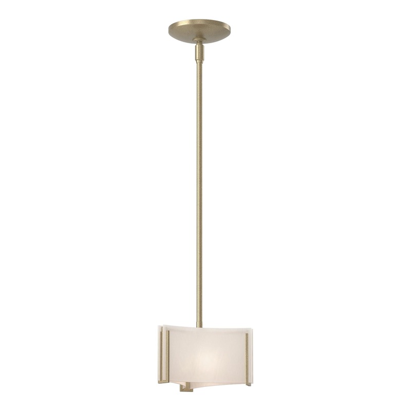Exos Delta Mini Pendant Soft Gold White Art Glass (BB)