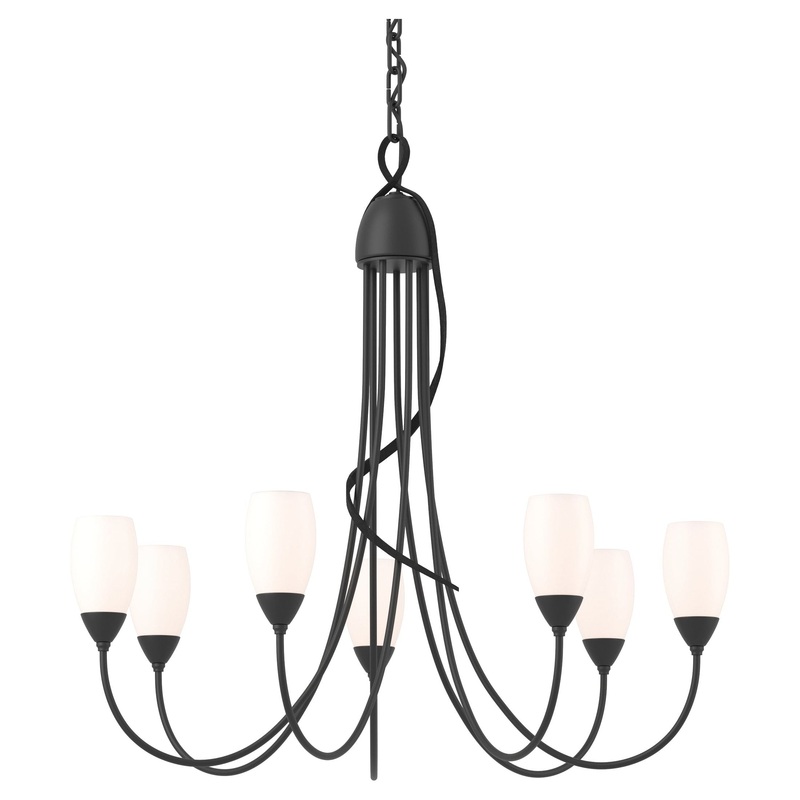 Flora 7-Arm Chandelier Black