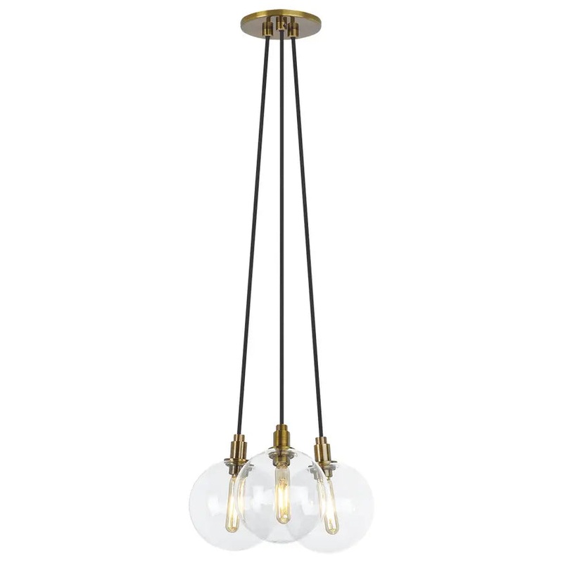 Gambit 3-Light Chandelier Aged Brass LED Bulb(s) included