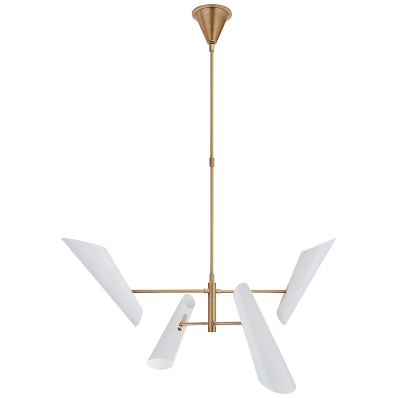 LED Chandelier from the Franca Collection in Hand-Rubbed Antique Brass Finish by Visual Comfort Signature