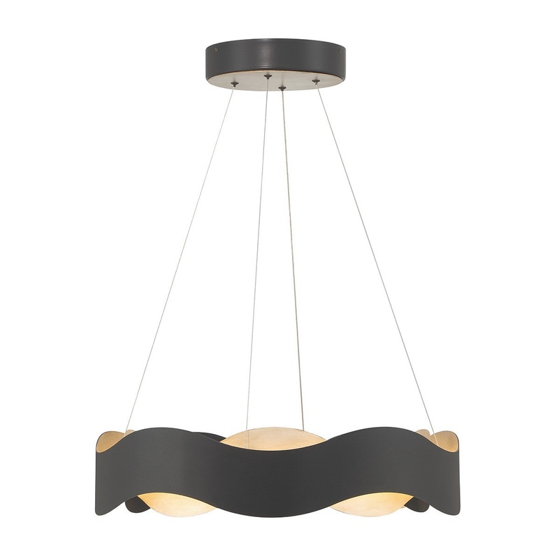 LED Chandelier from the Vaughan Collection in Black and Nickel Finish by Eurofase
