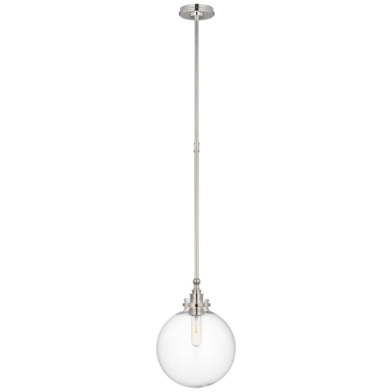 LED Pendant from the Parkington Collection in Polished Nickel Finish by Visual Comfort Signature