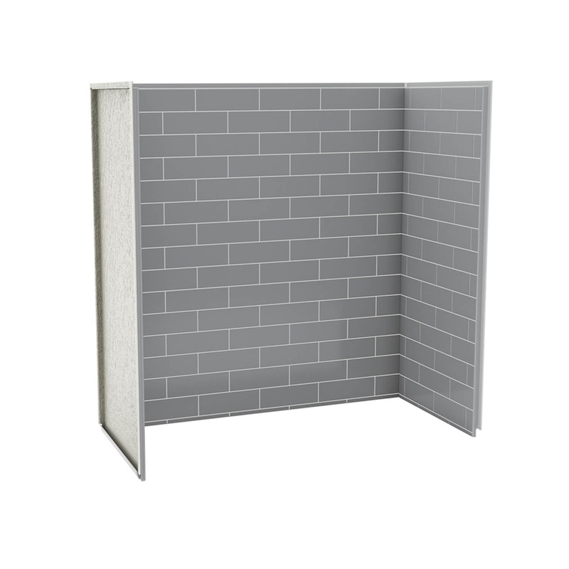 MAAX 103408-301-501 Utile 6032 Composite Direct-to-Stud Three-Piece Tub Wall Kit in Metro Ash Grey