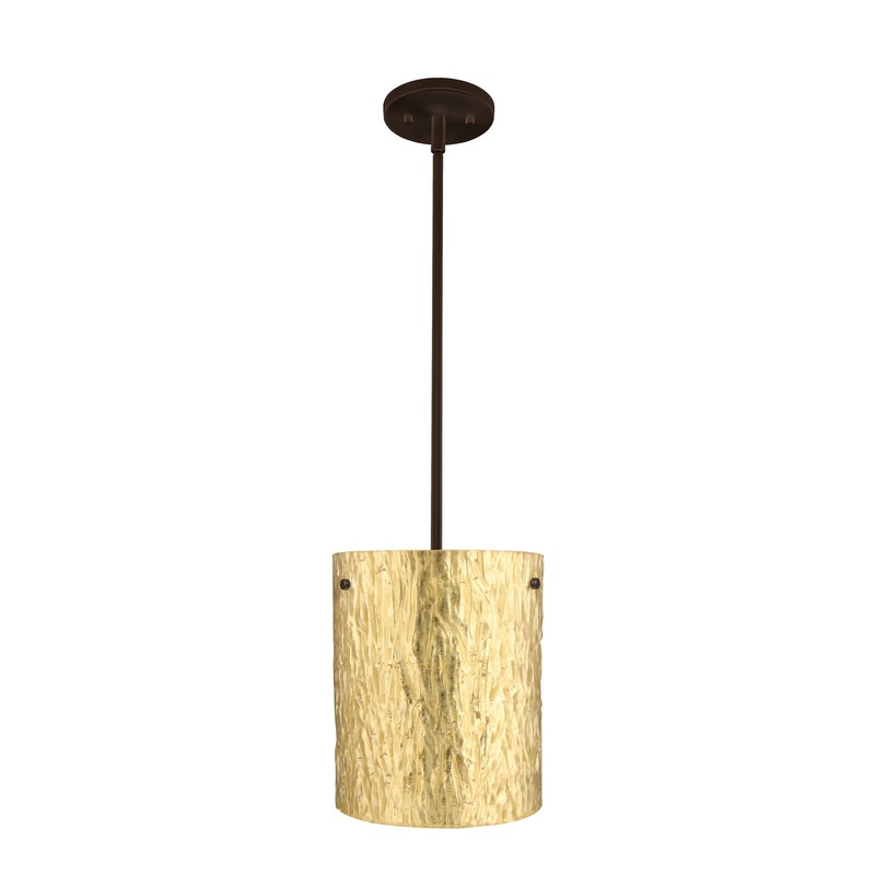 One Light Pendant from the Tamburo Collection in Bronze Finish by Besa
