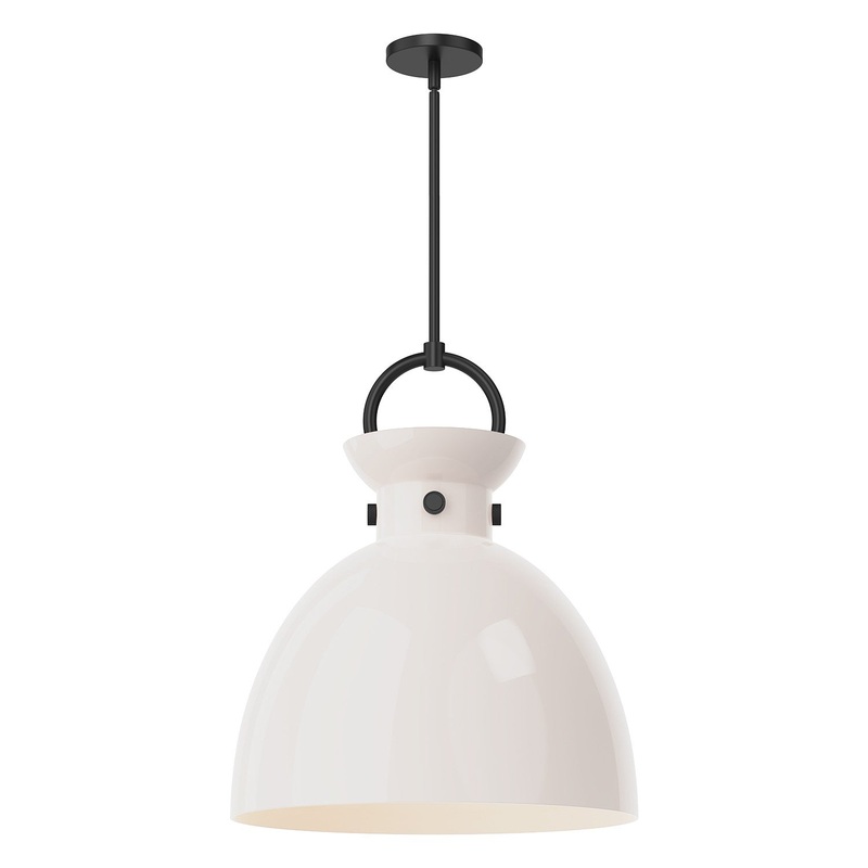 One Light Pendant from the Waldo Collection in Matte Black Finish by Alora