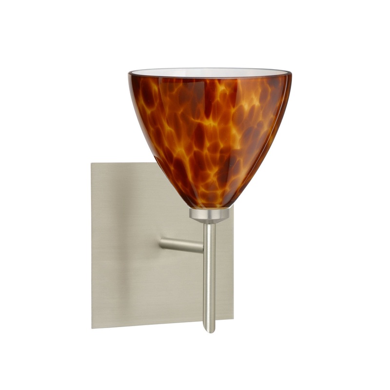 One Light Wall Sconce from the Mia Collection in Satin Nickel Finish by Besa