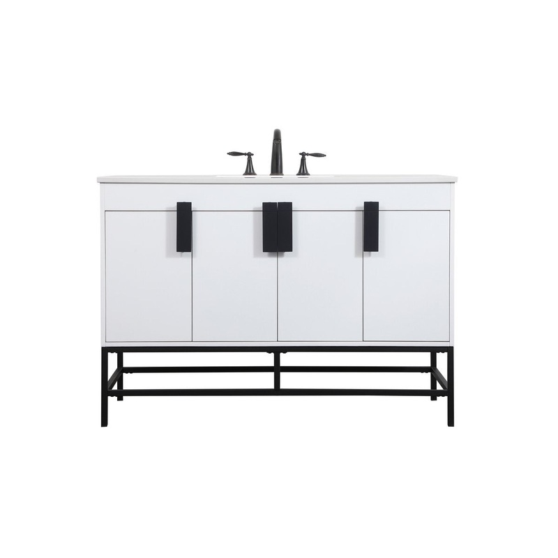 Single Bathroom Vanity from the Eugene Collection in White Finish by Elegant Lighting