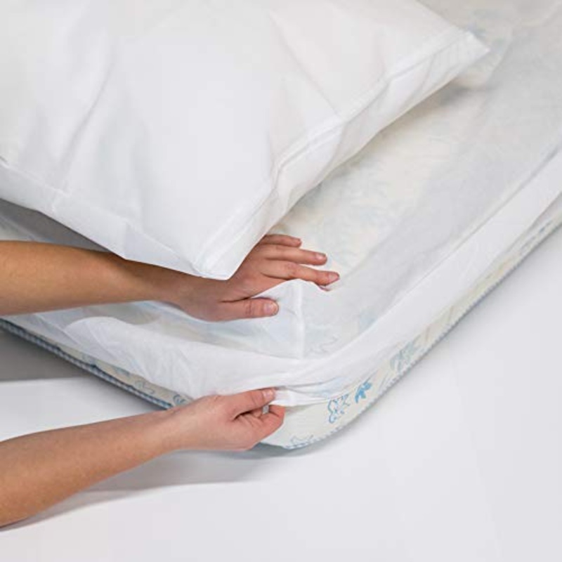 Allergosystem Set Antiacaro da Viaggio Nuvola coprimaterasso, 90x200x20 e copricuscino, 50×80, 100% Polipropilene, 90x200x20cm