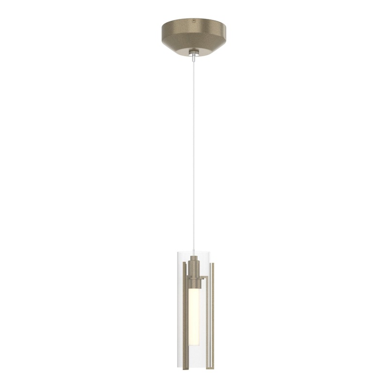 Exos Glass Low Voltage Mini Pendant Soft Gold Clear Glass (ZM)