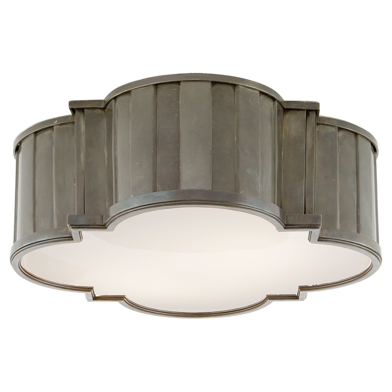 Four Light Flush Mount from the Tilden Collection in Antique Nickel Finish by Visual Comfort Signature