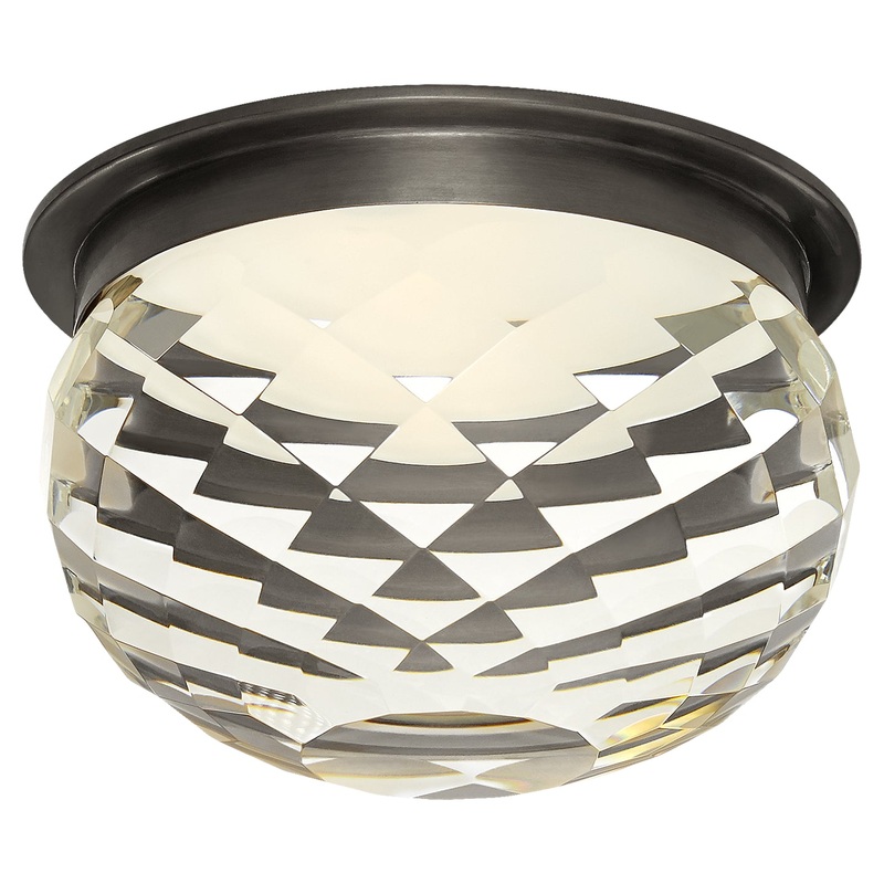 LED Flush Mount from the Hillam Collection in Bronze Finish by Visual Comfort Signature
