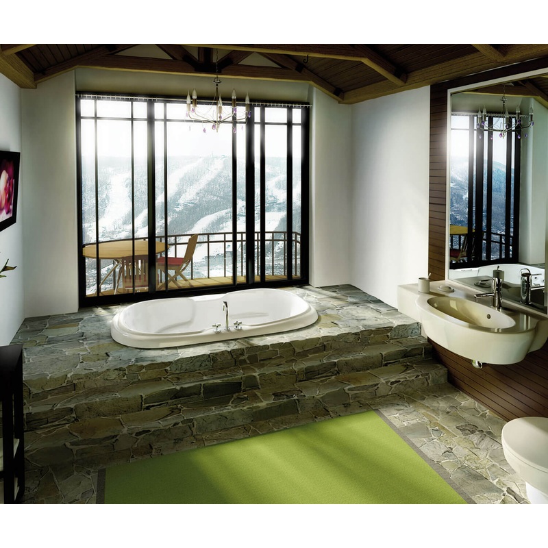 MAAX 100075-004-001-000 Calla 6642 Acrylic Drop-in Center Drain Hydromax Bathtub in White