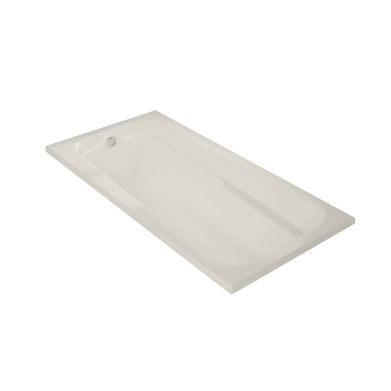 MAAX 100104-000-007-000 Timeless 72 x 36 Acrylic Alcove End Drain Bathtub in Biscuit
