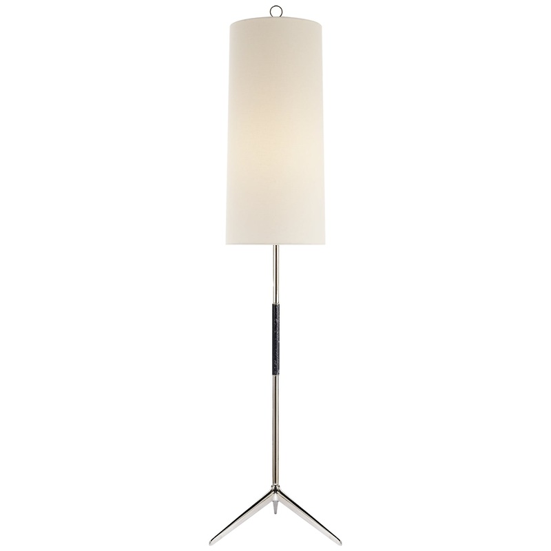 One Light Floor Lamp from the Frankfort Collection in Polished Nickel Finish by Visual Comfort Signature