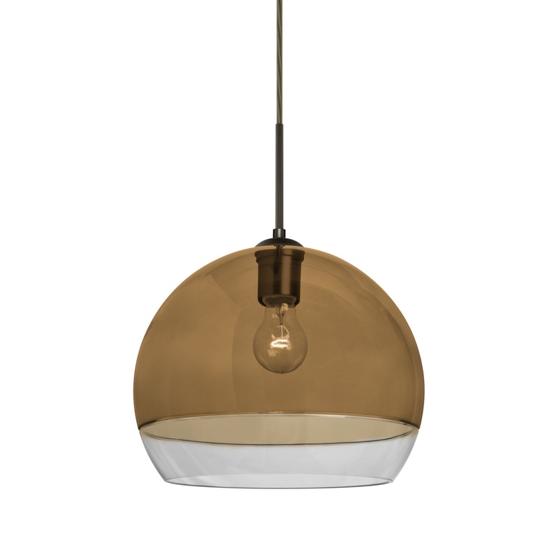 One Light Pendant from the Ally Collection in Bronze Finish by Besa