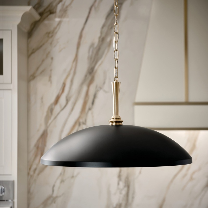 One Light Pendant from the Delarosa Collection in Black Finish by Kichler