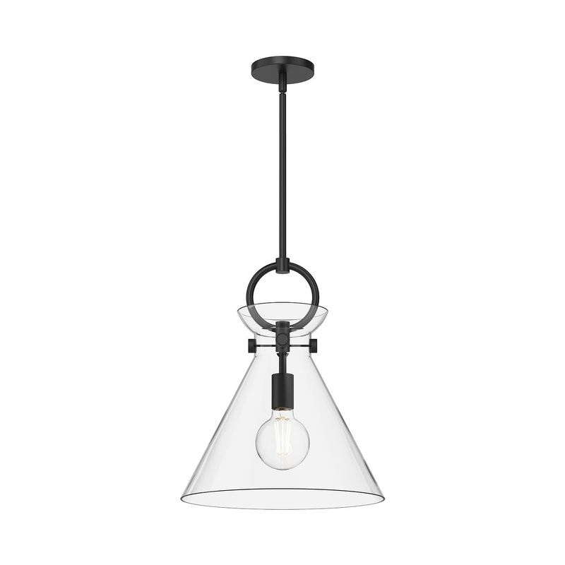 One Light Pendant from the Emerson Collection in Matte Black Finish by Alora