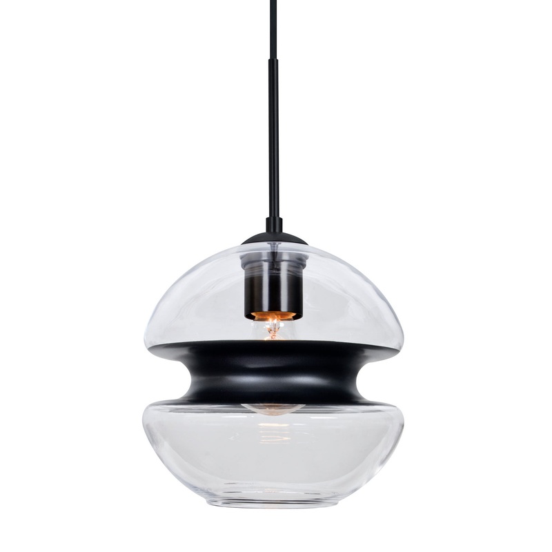 One Light Pendant from the Hula 8 Collection in Black Finish by Besa