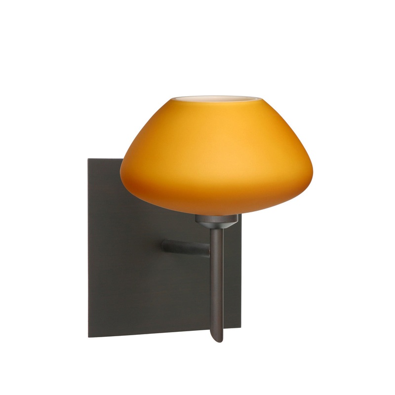 One Light Wall Sconce from the Peri Collection in Bronze Finish by Besa