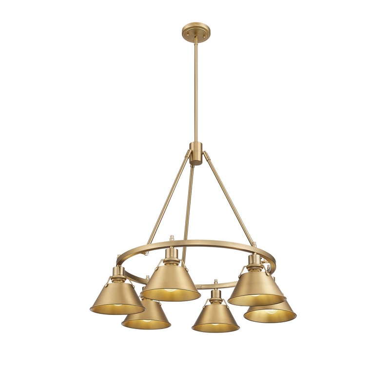 Six Light Chandelier from the Orwell Collection in Brushed Champagne Bronze Finish by Golden