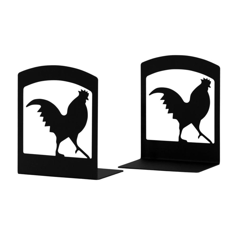 Village Wrought Iron BE-1 Rooster Book Ends (pair)