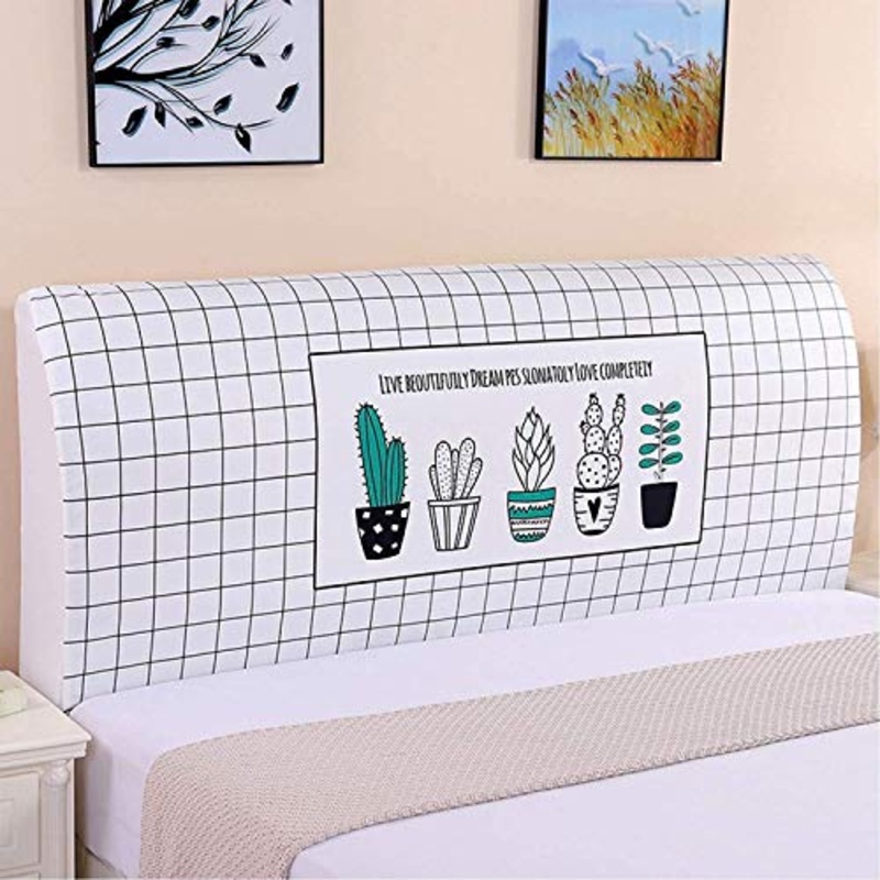 WEDSFC Copritestata Letto Matrimoniale/Singolo/1 Piazza e Mezza Elastica Copertura Testata Letto,Fodera Protezione Testata Addensare all-Inclusive Coperchio Soft Cover (Color : A, Size : 220cm)