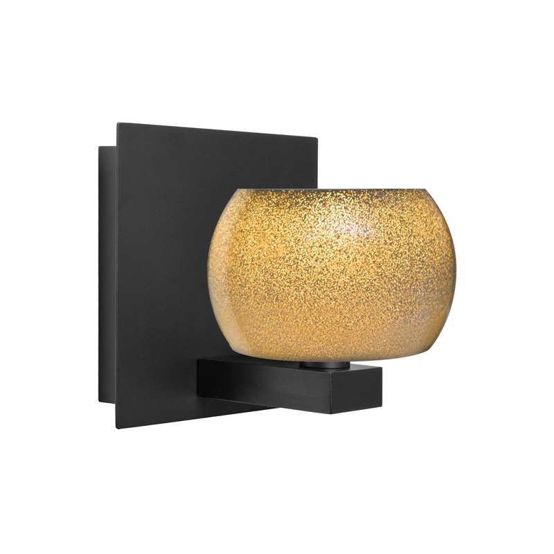 Besa 1WF-KENOGD-BK Besa Keno Vanity One Light Wall Sconce Black
