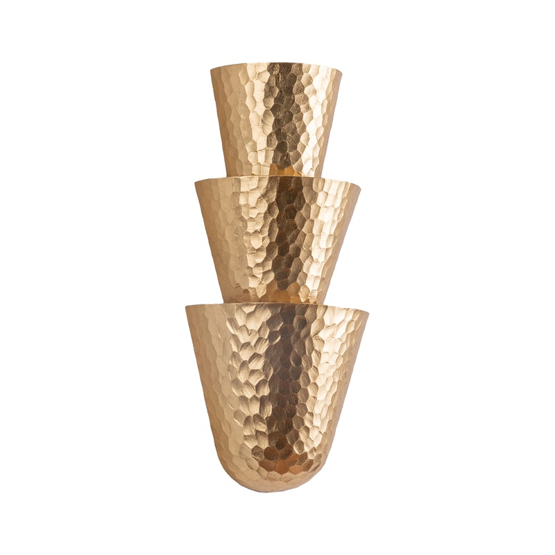 Bucharest 3-Light Wall Sconce Vintage Gold Leaf