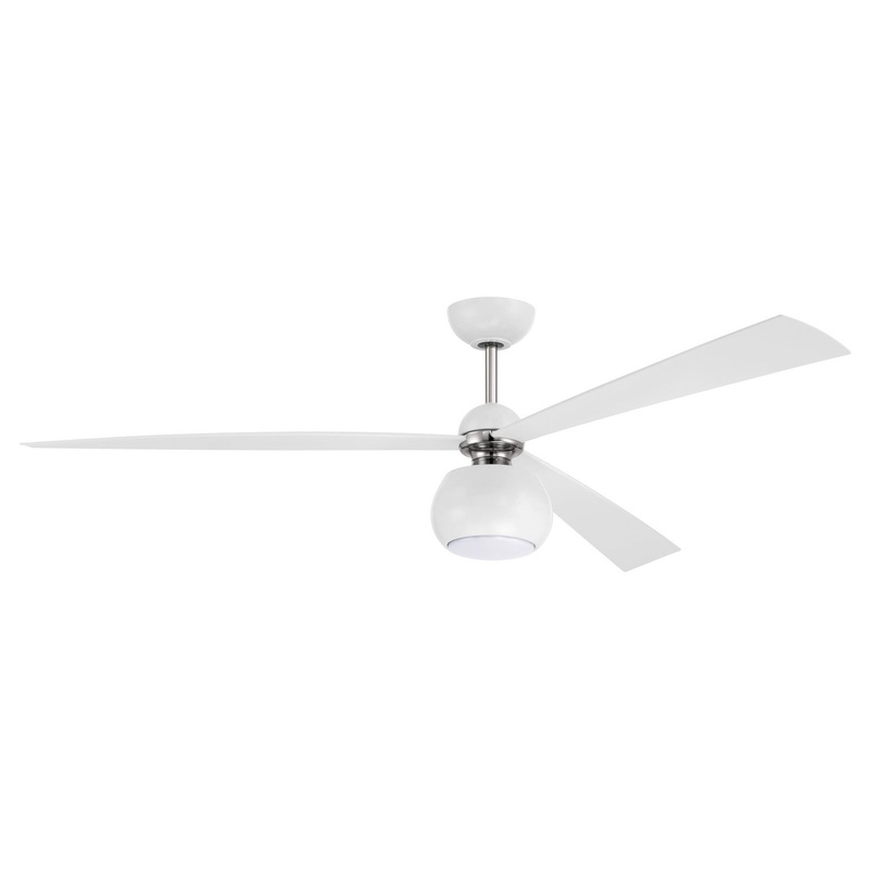 Craftmade OTT60WPLN3 Otto 60″Ceiling Fan White/Polished Nickel