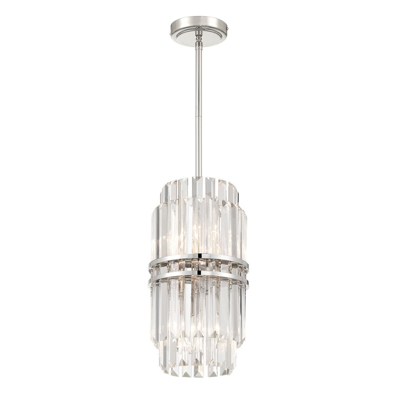 Crystorama HAY-1401-PN Hayes Four Light Pendant Polished Nickel