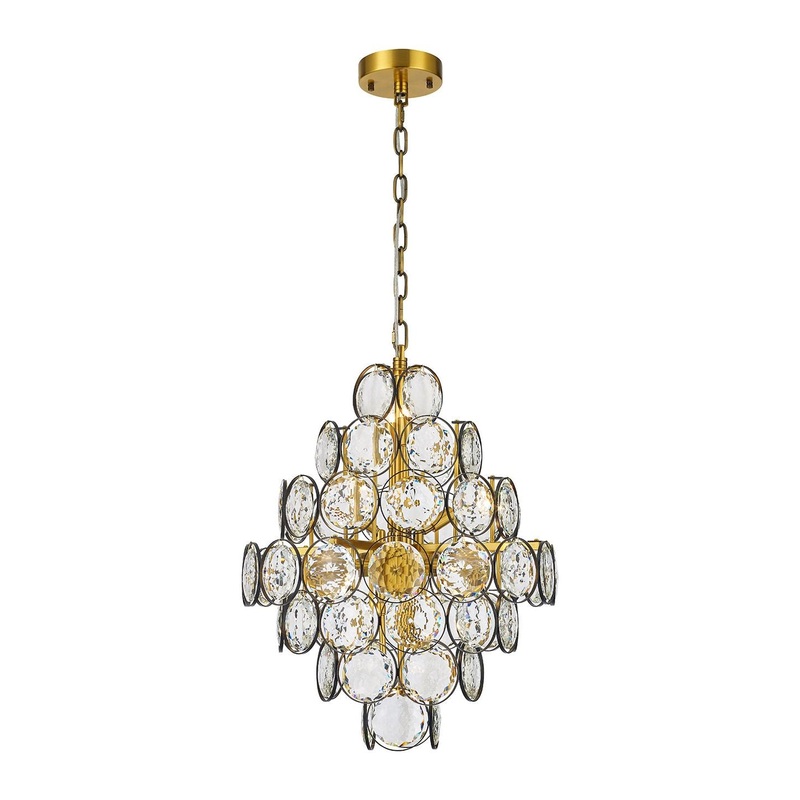 Ella 12-Light Chandelier Antique Brass & Black