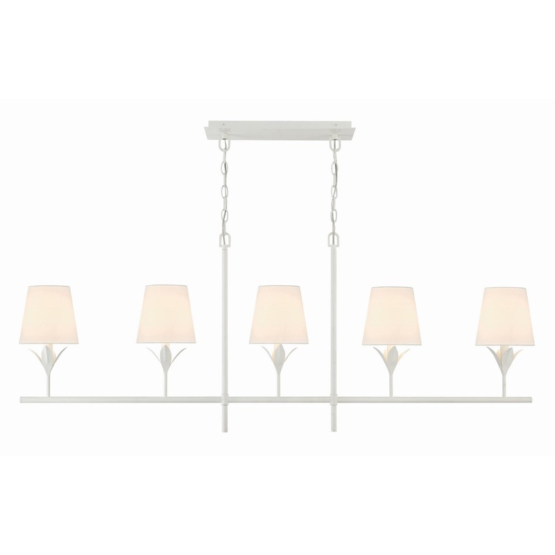Five Light Chandelier from the Broche Collection in Matte White Finish by Crystorama