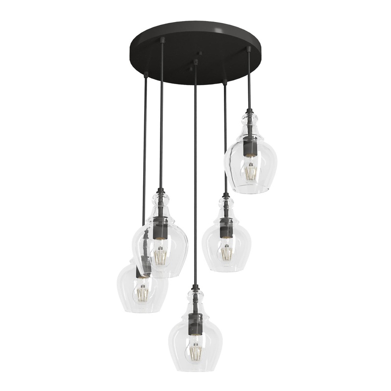 Five Light Cluster from the Maple Park Collection in Noble Bronze Finish by Hunter