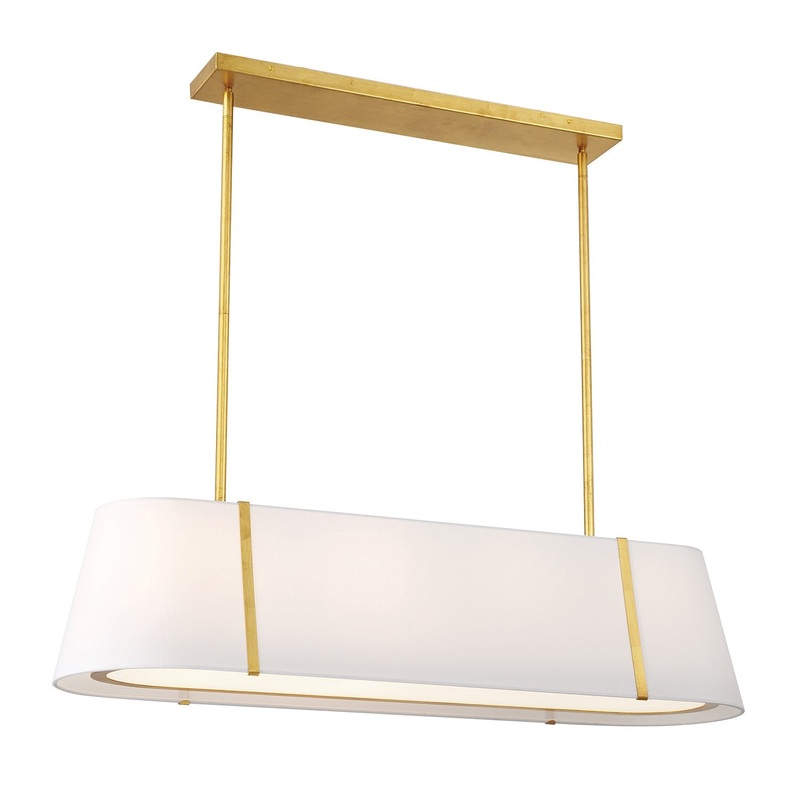 Four Light Linear Chandelier from the Fulton Collection in Antique Gold Finish by Crystorama