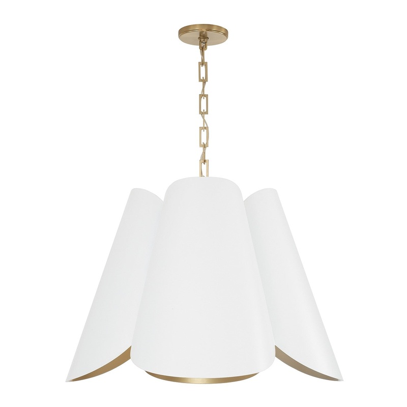 Four Light Pendant from the Maeve Collection in Matte Brass and White Finish by Capital Lighting