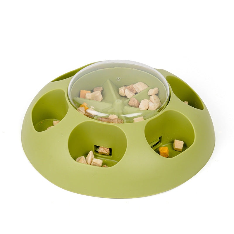 Interactive Pet Slow Feeder & Puzzle Toy – Press to Dispense Food, Improves Digestion(green)