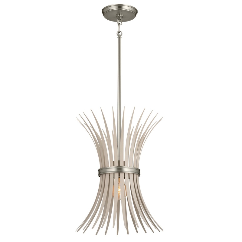 Kichler 52460NI One Light Pendant, Brushed Nickel