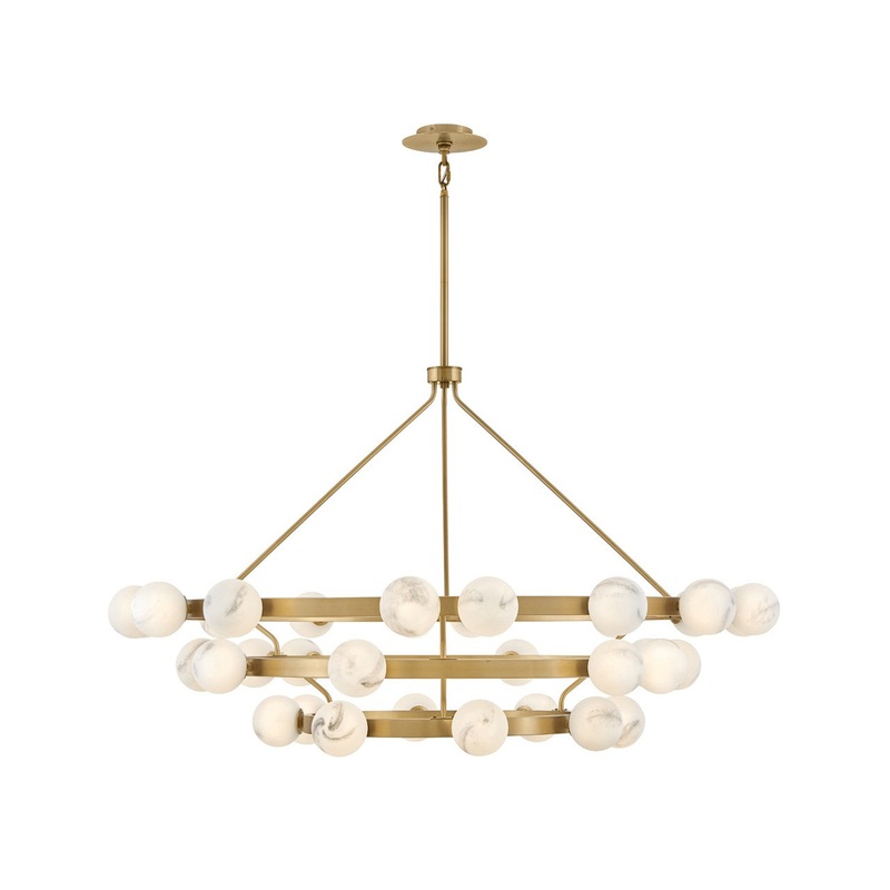 LED Chandelier from the Selene Collection in Lacquered Brass Finish by Fredrick Ramond