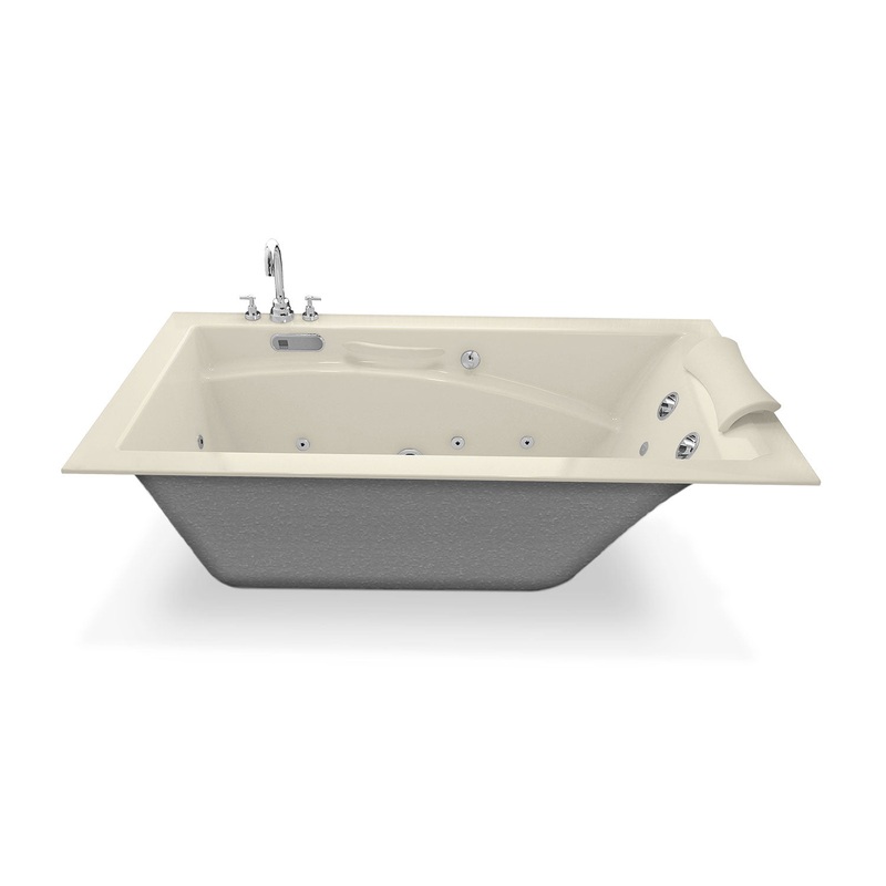 MAAX 101269-000-004 Optik 6636 Acrylic Alcove End Drain Bathtub in Bone