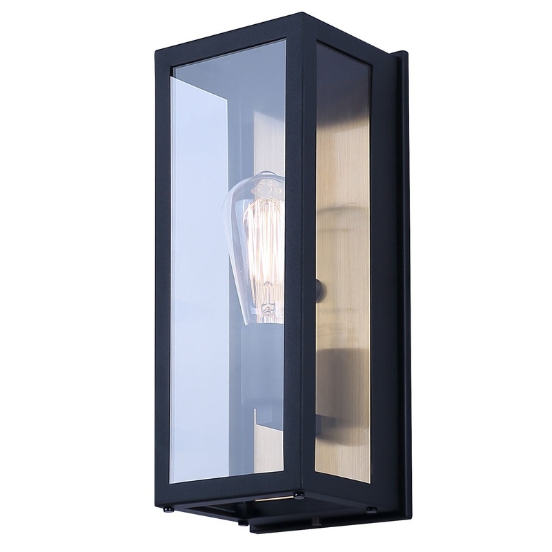 Miller 1-Light Outdoor Lantern Black and Gold