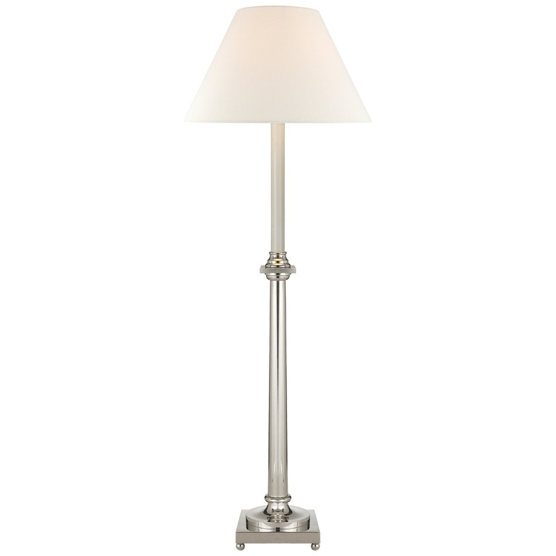 One Light Buffet Lamp from the Swedish Column Collection in Polished Nickel Finish by Visual Comfort Signature