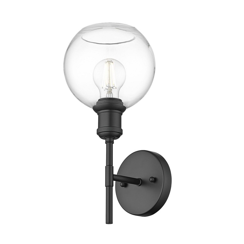 One Light Wall Sconce from the Axel Collection in Matte Black Finish by Golden