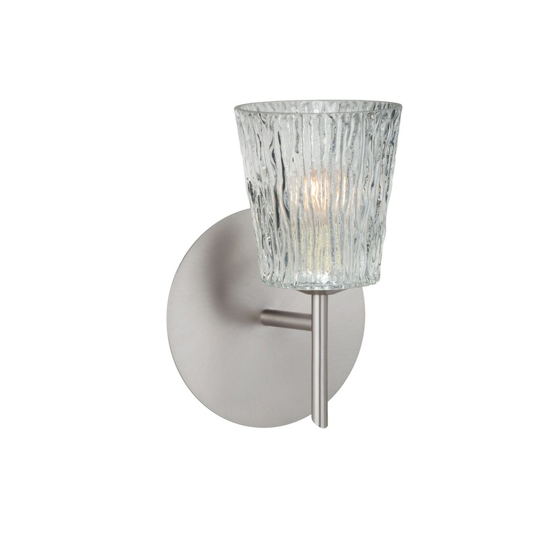 One Light Wall Sconce from the Nico Collection in Satin Nickel Finish by Besa