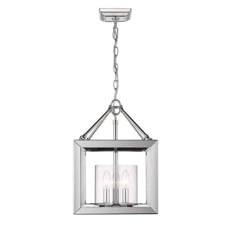 Three Light Semi-Flush Mount from the Smyth CH Collection in Chrome Finish by Golden